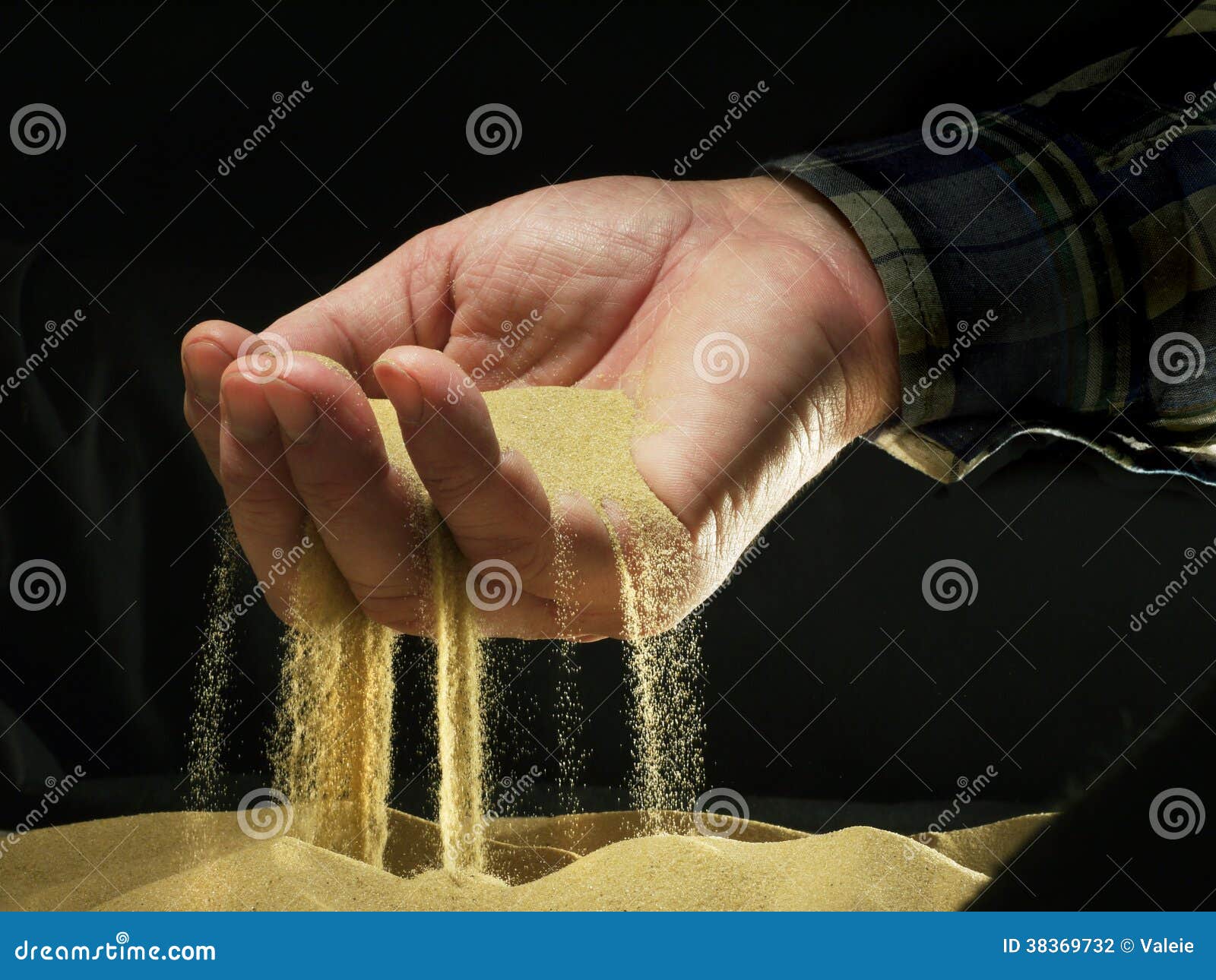 Sand through fingers stock photo. Image of hand, palm 38369732