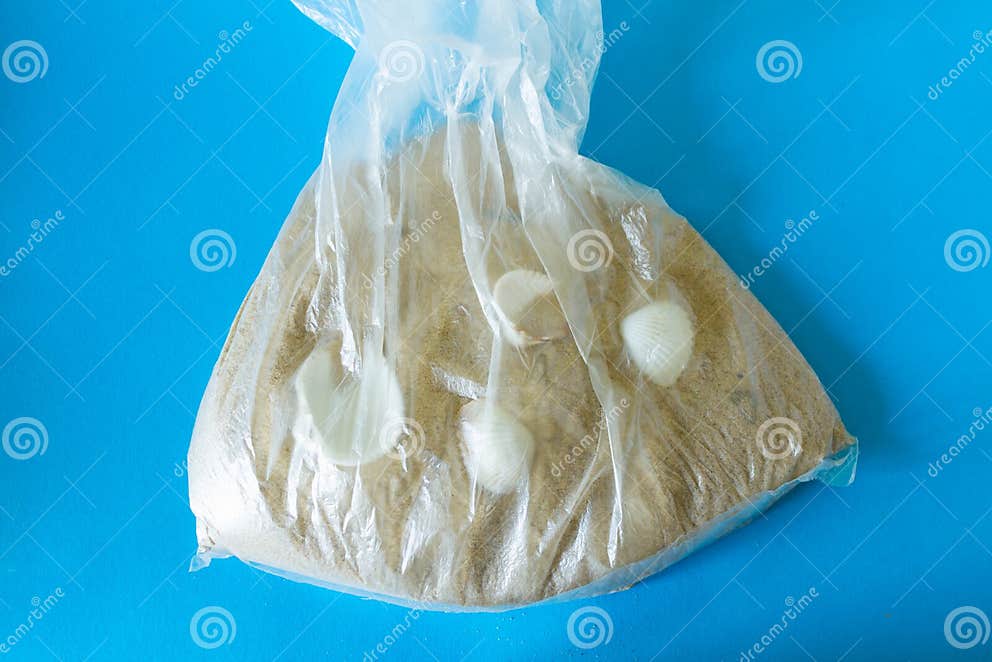 Sand inside plastic bag stock image. Image of rubbish 162795167