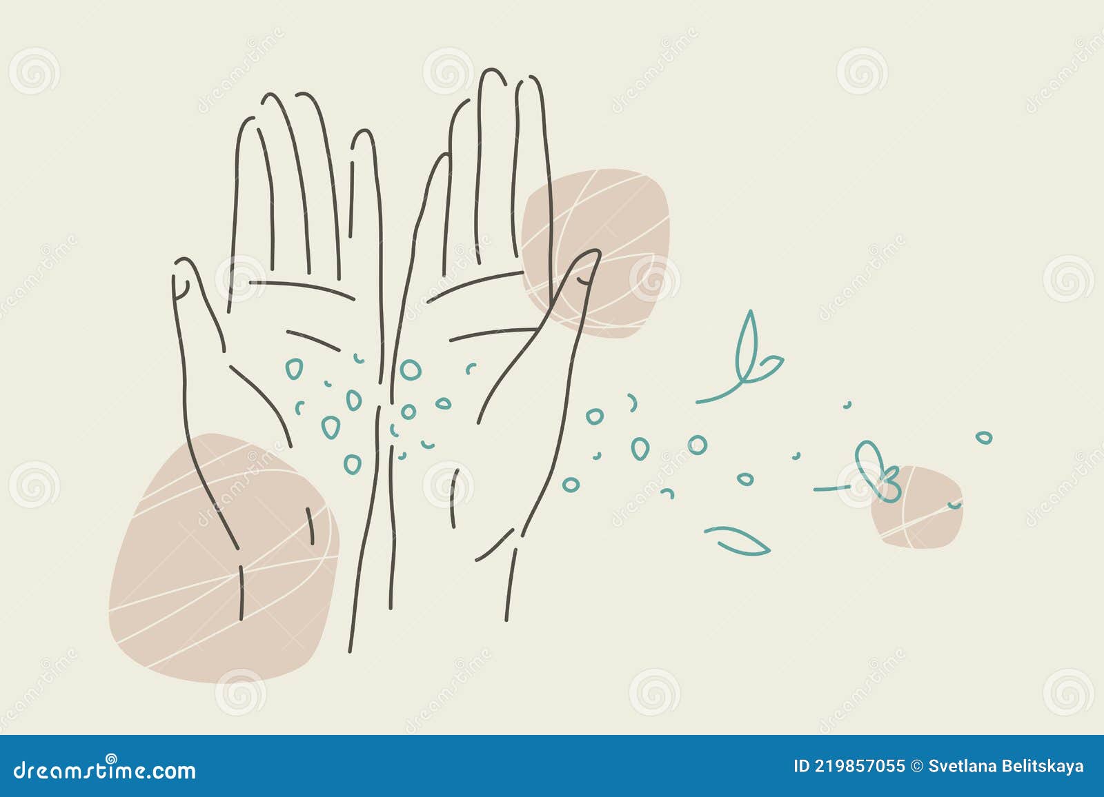 Sand and Petals Trickle through Fingers Stock Vector - Illustration of