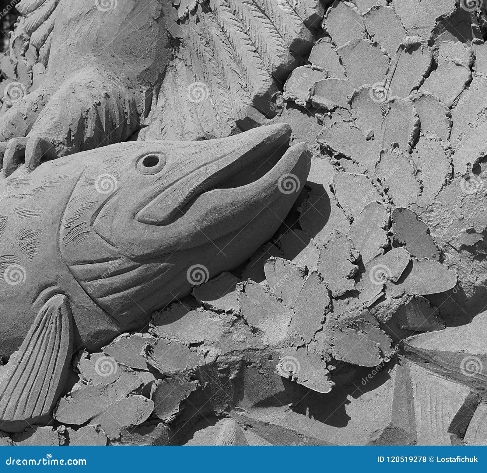 Sand Sculpture of a Salmon editorial stock photo. Image of edmonton