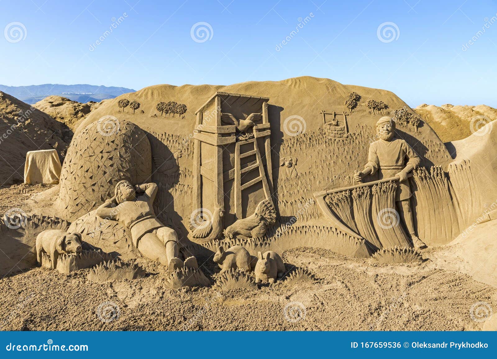 Sand Sculptures on Beach in Las Palmas De Gran Canaria, Spain Editorial ...