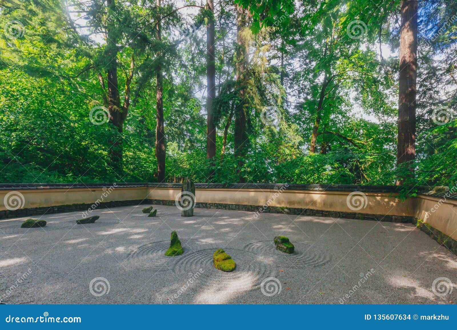 Sand And Stone Garden Among Trees At Portland Japanese Garden