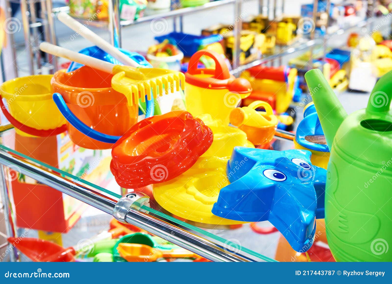 Sand toys in toy store stock image. Image of shape, play 217443787