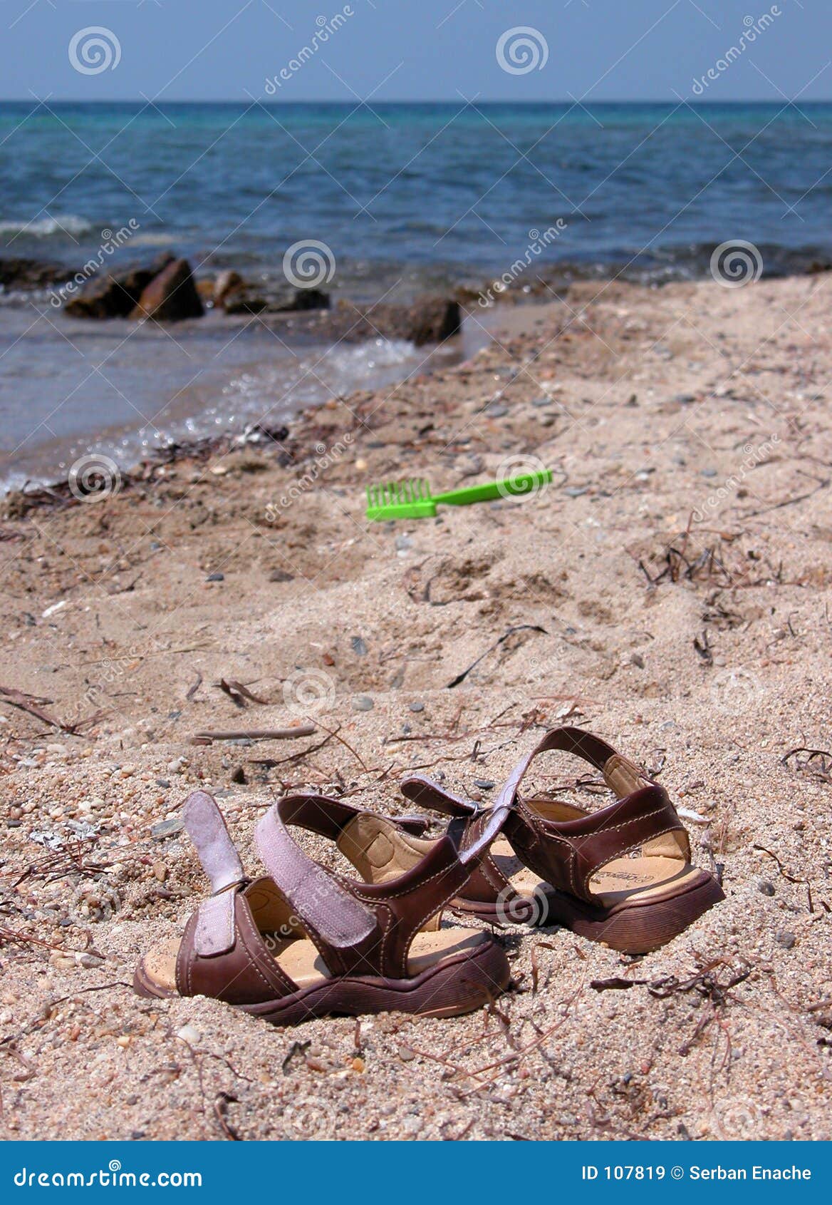 sandals by beach