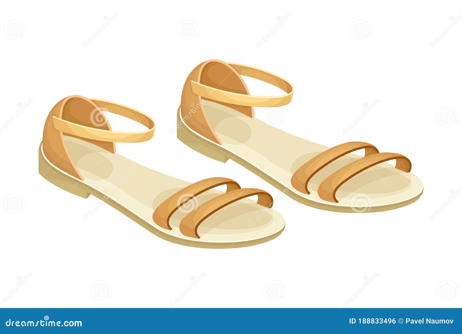 sandals with flat sole and latchets  
