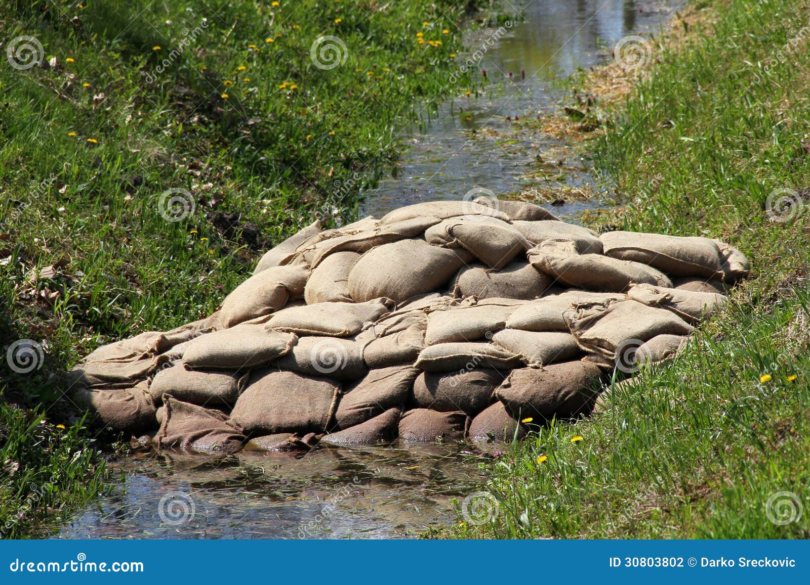 Sandbags stock photo. Image of protection, zone, sandbag 30803802
