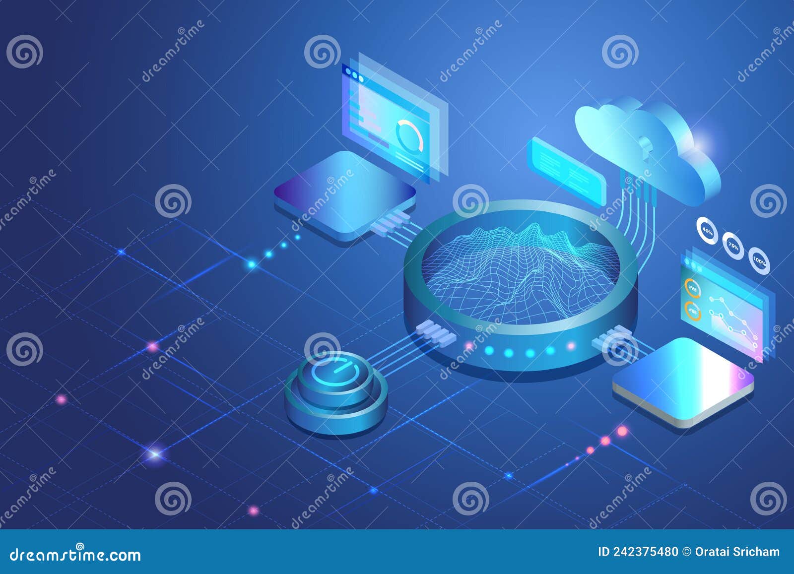 Sandbox, Demo Test Software Programing and Mining Cryptocurrency Concept.  3D Modern Equipments with Cloud Computing Virtual Stock Vector -  Illustration of digital, entertainment: 242375480
