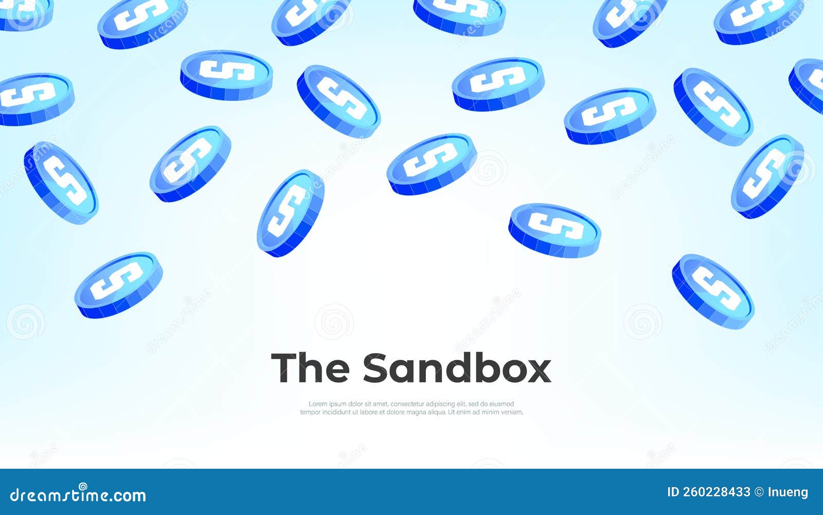 The Sandbox SAND Coin Falling from the Sky. SAND Cryptocurrency Concept  Banner Background Stock Vector - Illustration of modern, cryptographic:  260228433