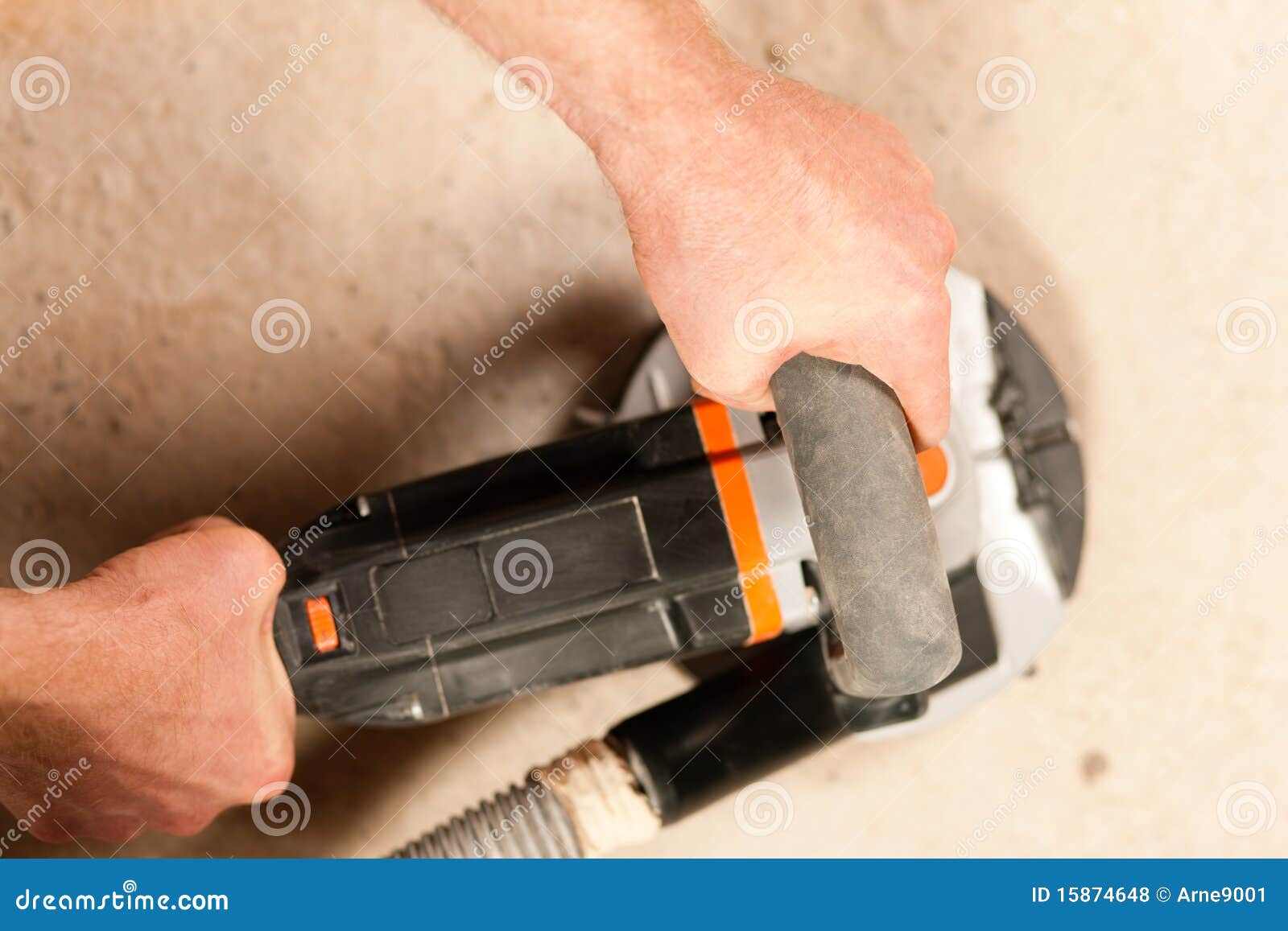 Sanding The Cement Floor Stock Photo Image Of Overall 15874648