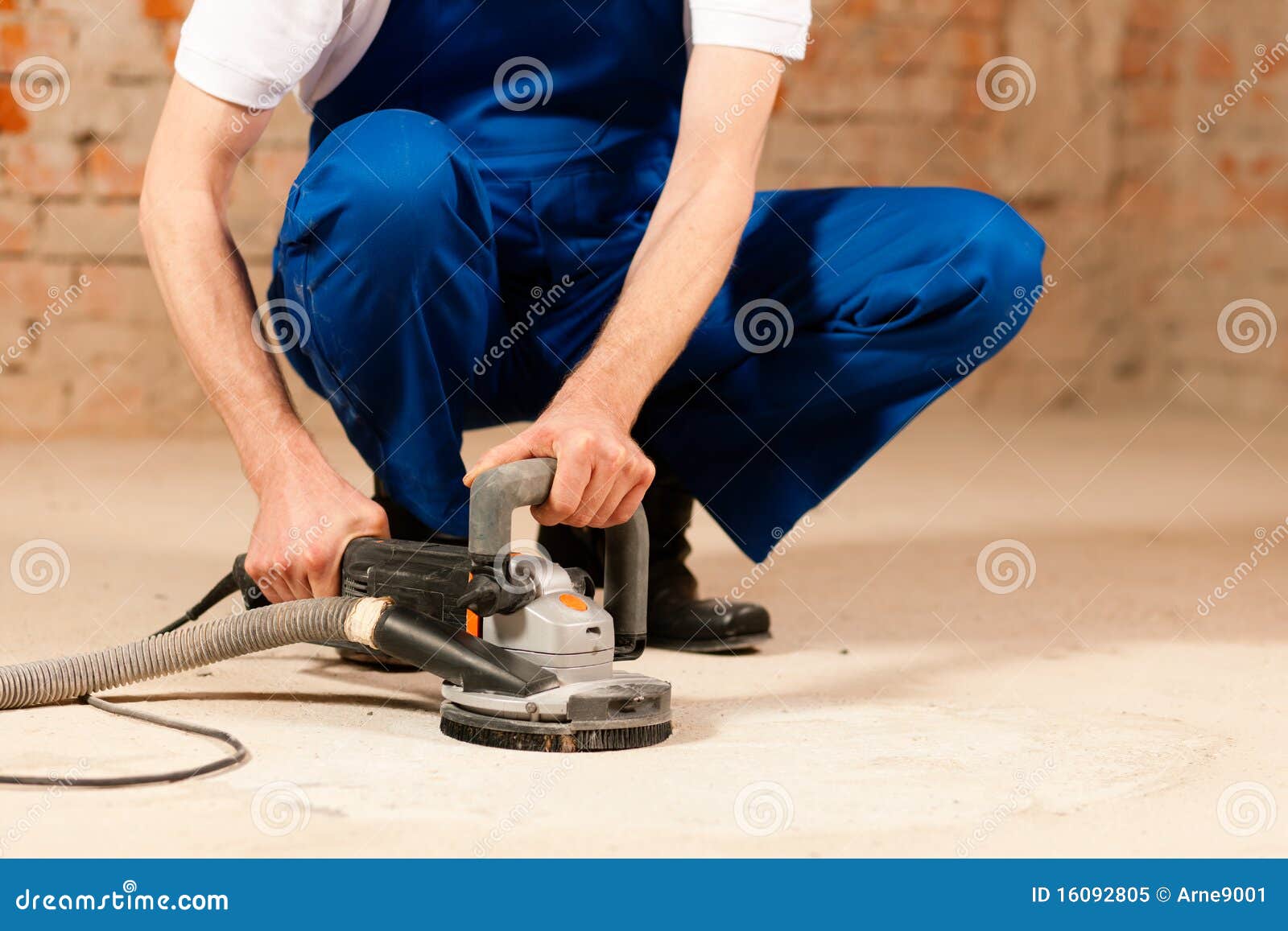 Sanding The Cement Floor Royalty Free Stock Photo Image 16092805