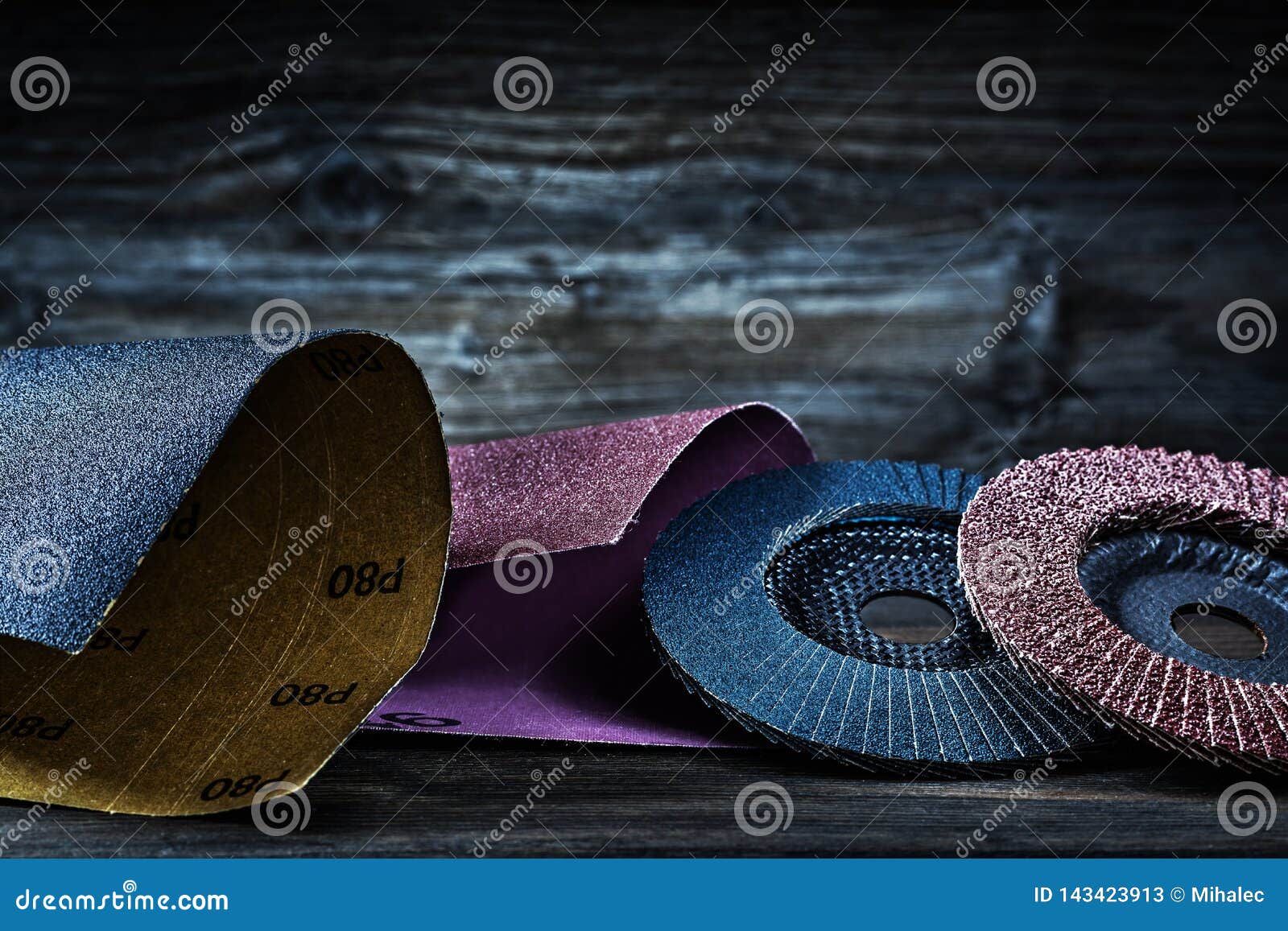 Sandpaper and flap discs stock image. Image of abrasion 143423913