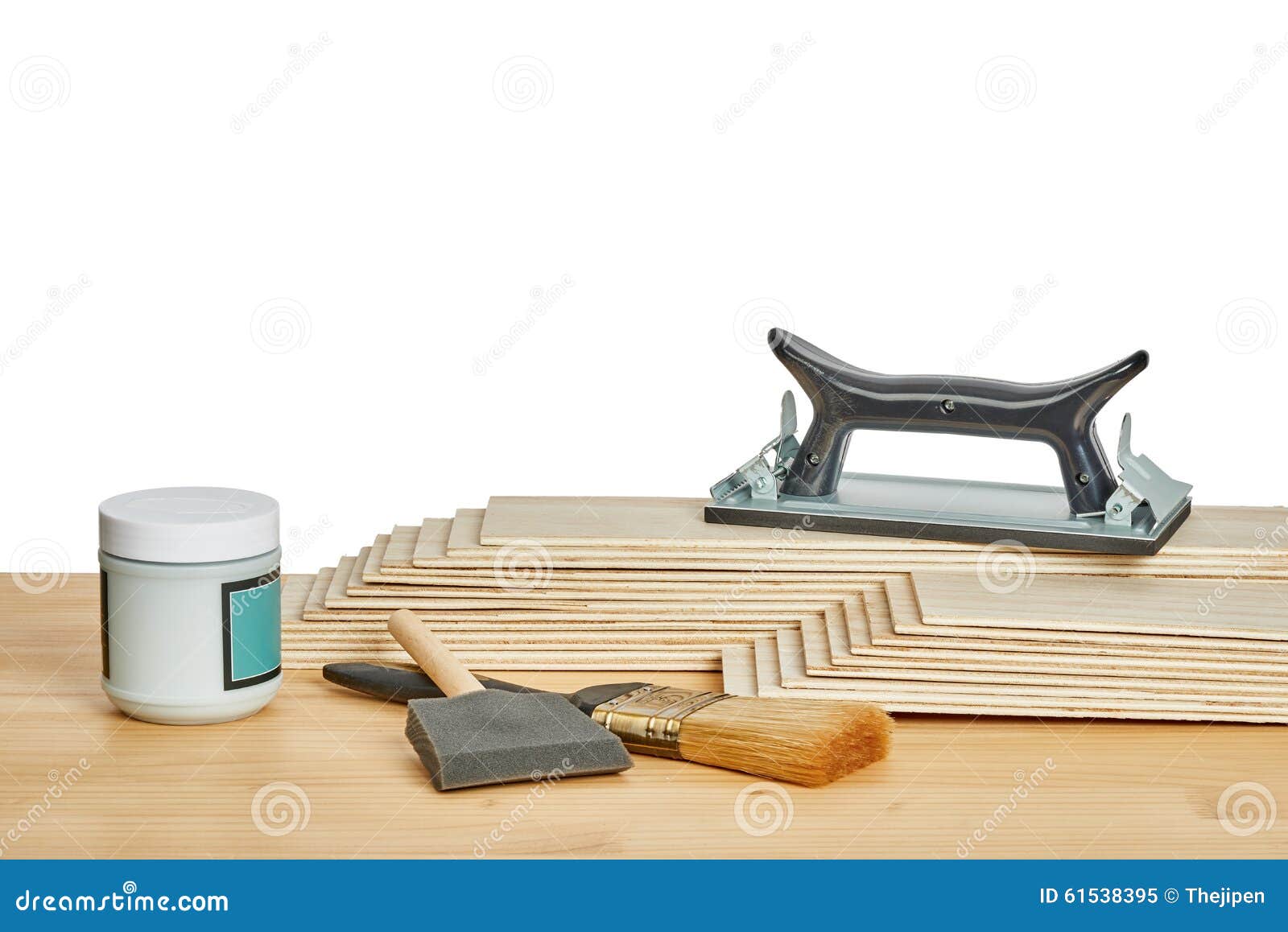 Sandpaper Holder, Stack of Veneers and Paint Brushes Stock Image Image of object, panel 61538395