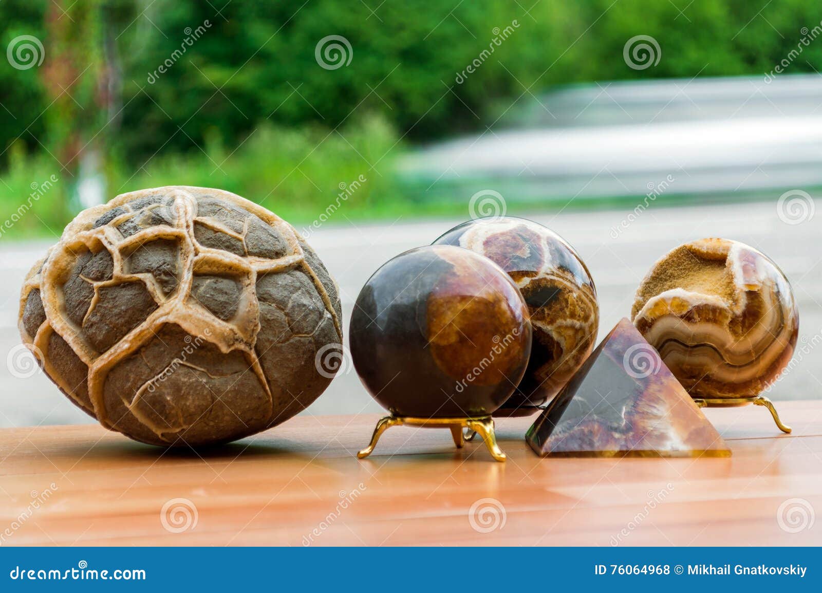 Sandstone Egg and Mineral Ball Stock Photo Image of colorful
