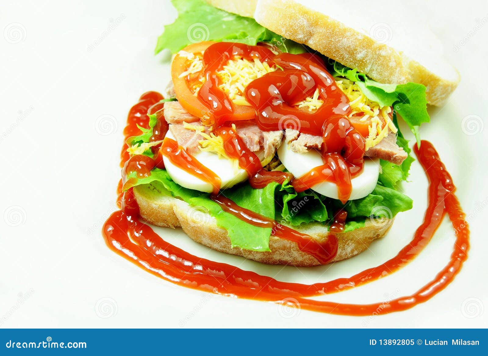 Sandwich stock image. Image of menu, plate, white, lettuce 13892805