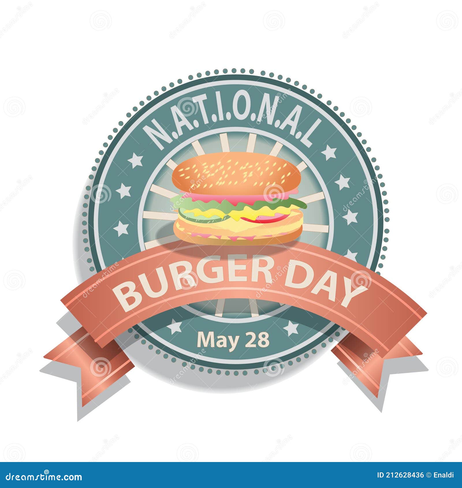 National Burger Day Sign and Badge Stock Vector Illustration of