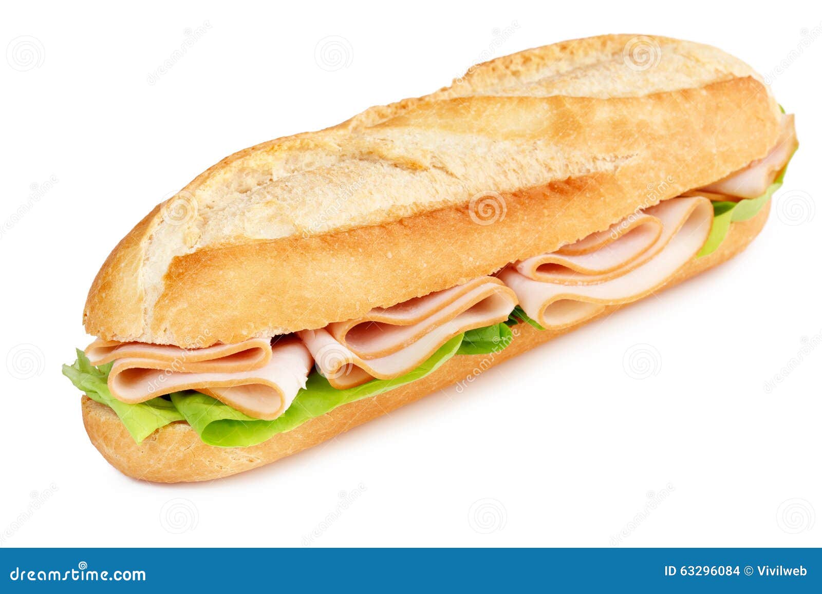 Sandwich Avec Le Blanc De Dinde Et La Laitue Photo stock Image du