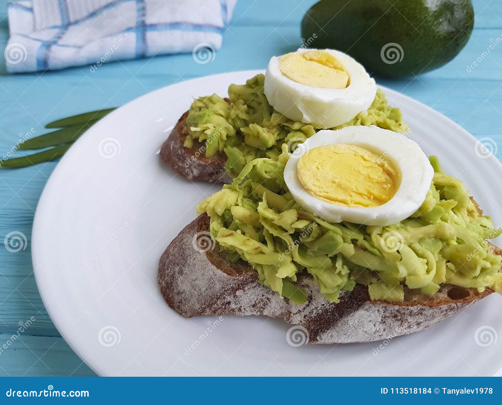 Sandwich with Avocado and Egg Stock Photo - Image of mashed, appetizer