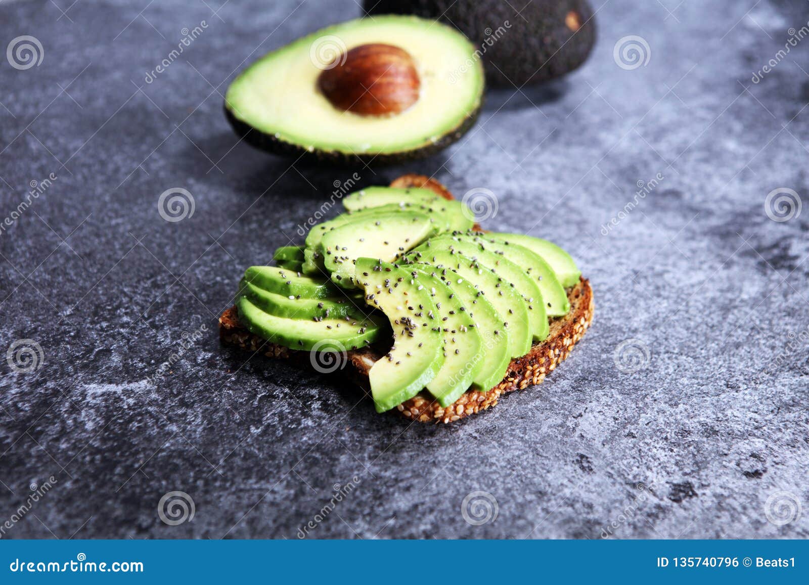 Sandwich with Avocado - Healthy Breakfast Concept Stock Photo - Image
