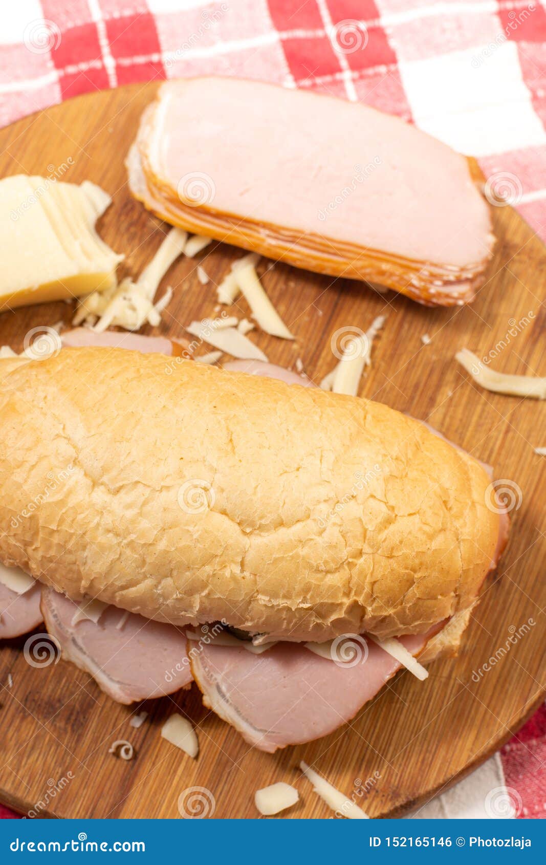 Sandwich with Bread Ham Cheese and Pickles Stock Photo Image of cucumber, pickles 152165146