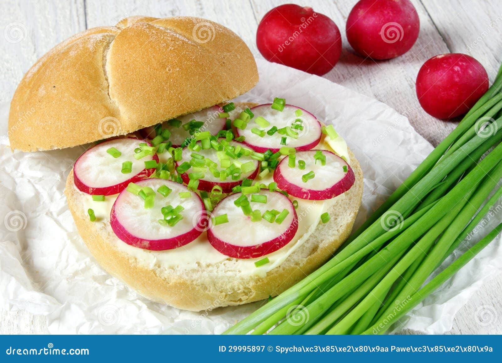 Sandwich with Butter and Radish Stock Image Image of radish, table