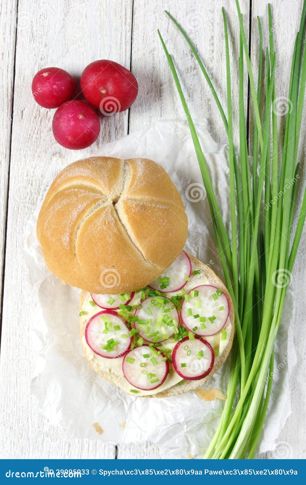 Sandwich with Butter and Radish Stock Image Image of food, breakfast