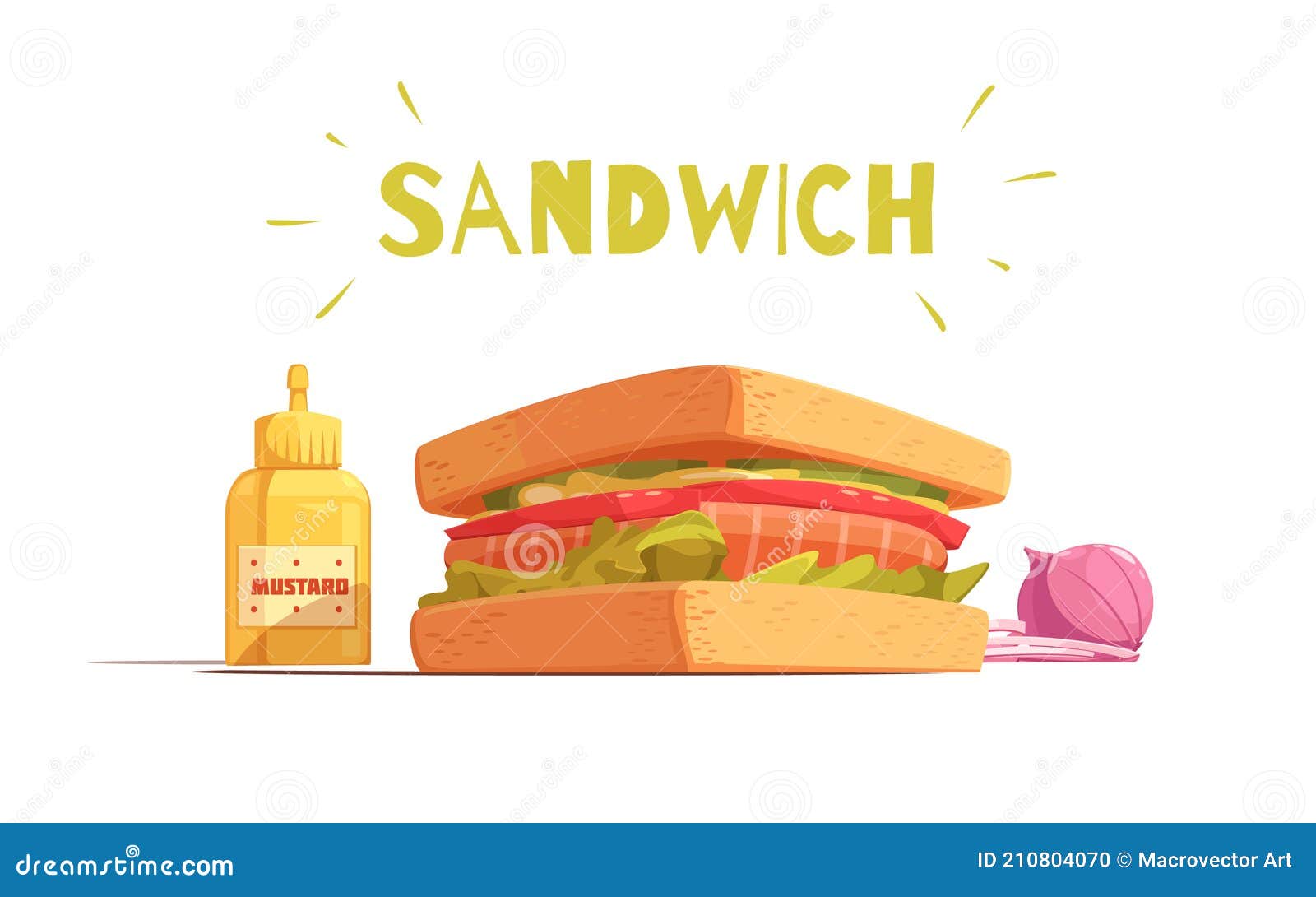 Sandwich Cartoon Design stock vector. Illustration of beam - 210804070