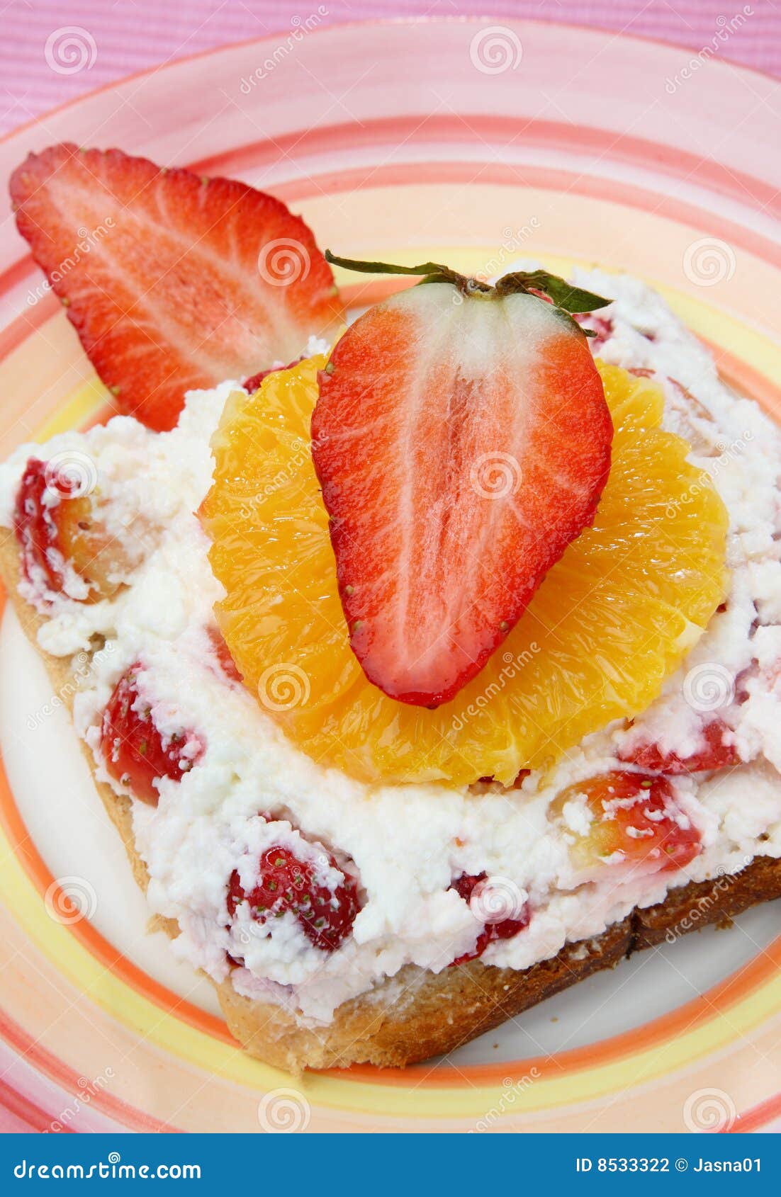 Sandwich with Cheese and Fruit Stock Photo Image of bread, lunch 8533322