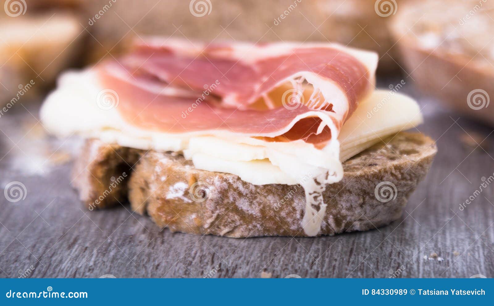 Sandwich with Cheese and Ham Stock Image Image of butter