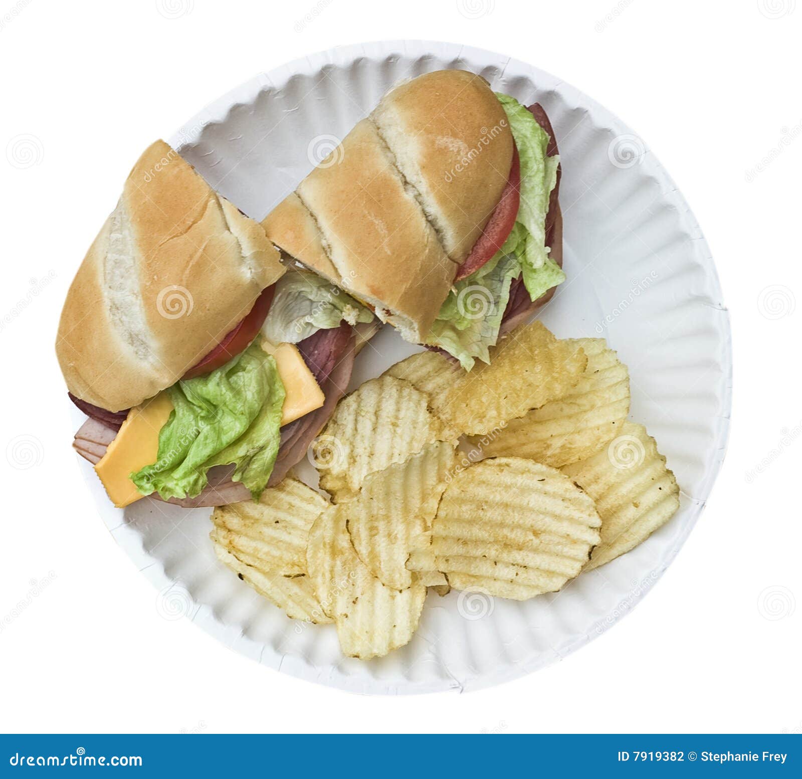 Sandwich And Chips Stock Photography Image 7919382