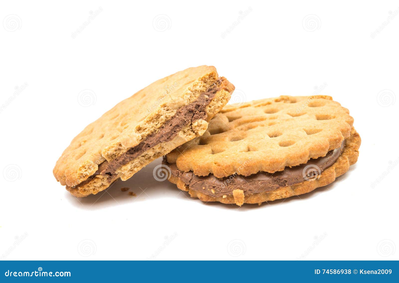 Sandwich Cookies with Chocolate Cream Stock Photo Image of ornate