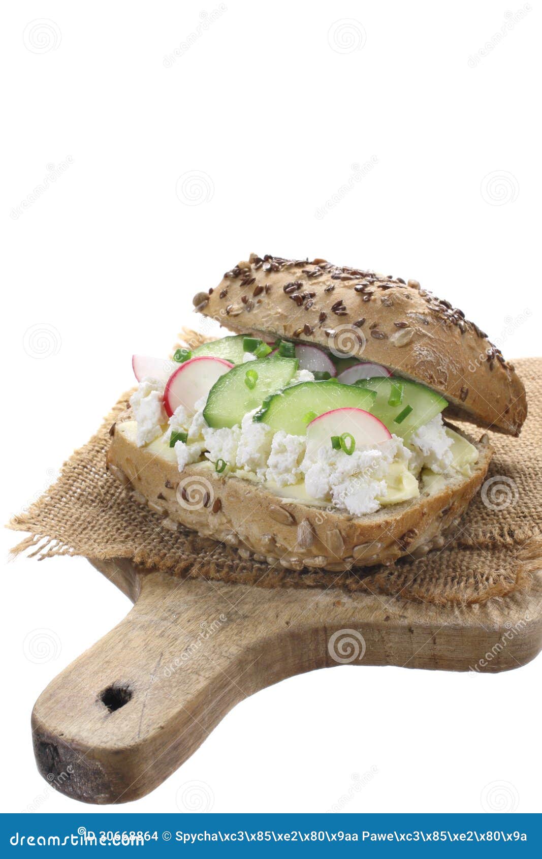 Sandwich with Cottage Cheese,cucumber and Radish Stock Photo - Image of ...