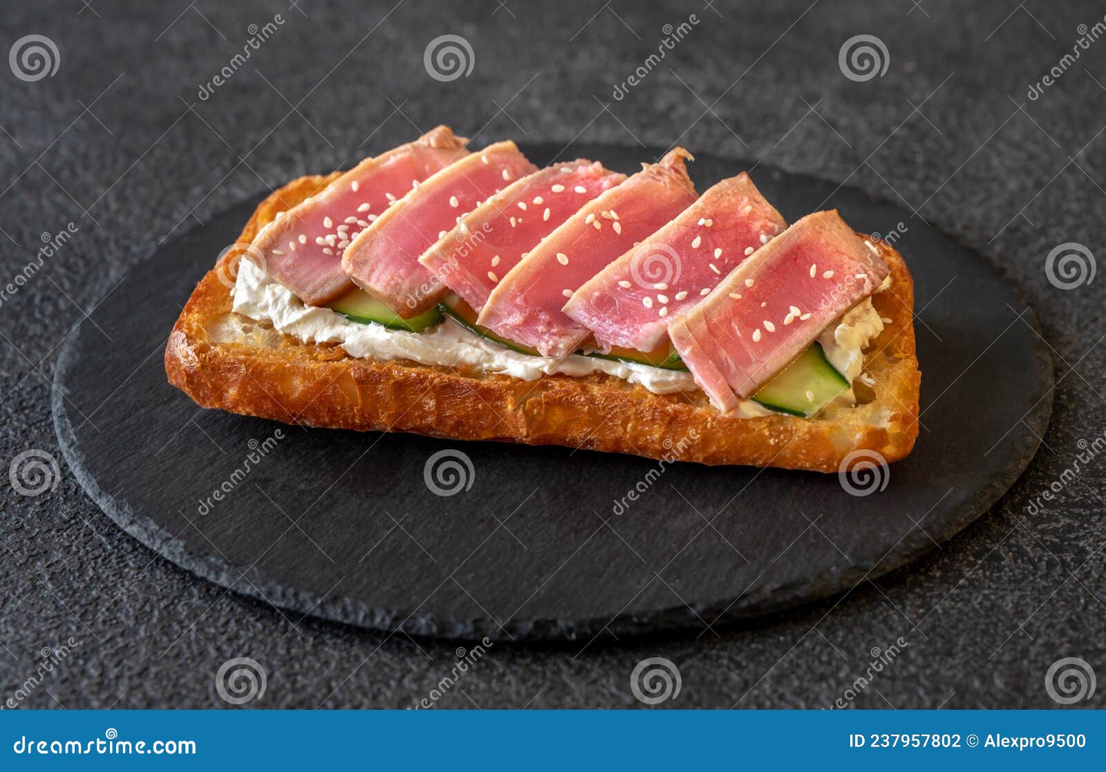 Sandwich with Cream Cheese and Tuna Stock Photo Image of diet, cream