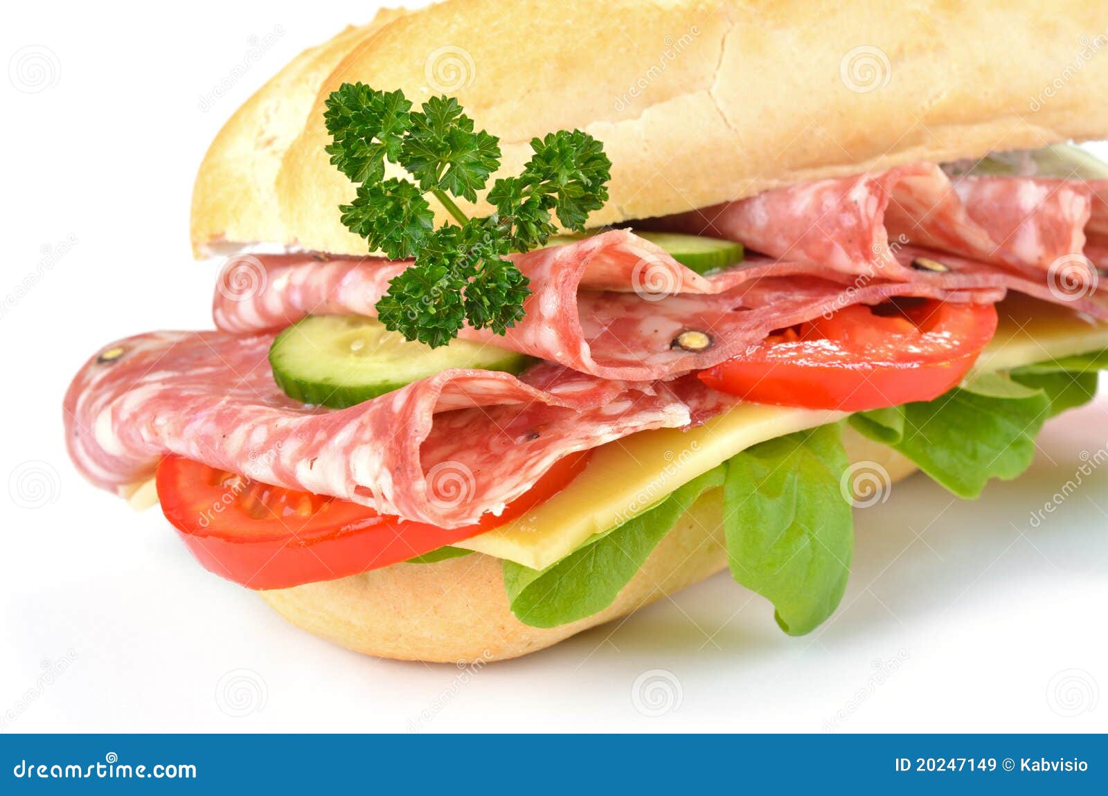 Sandwich with Delicious Italian Salami Stock Image Image of break