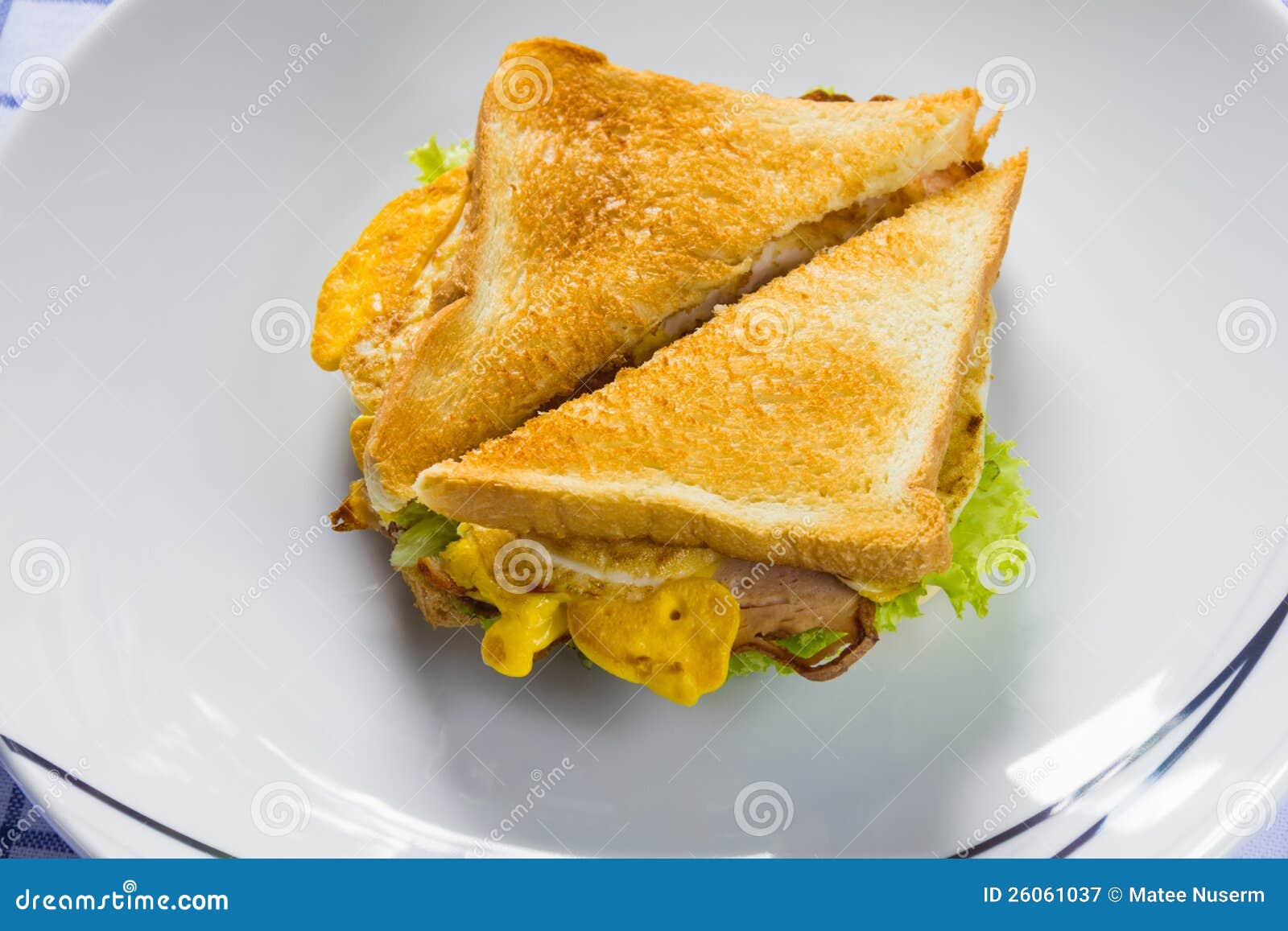 Sandwich on dish stock image. Image of fast, plate, cheese 26061037