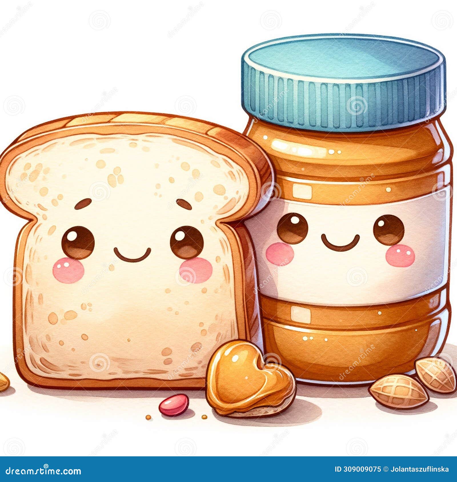 Sandwich Duo: Peanut Butter and Sandwich Delight, Watercolor Style Clip 