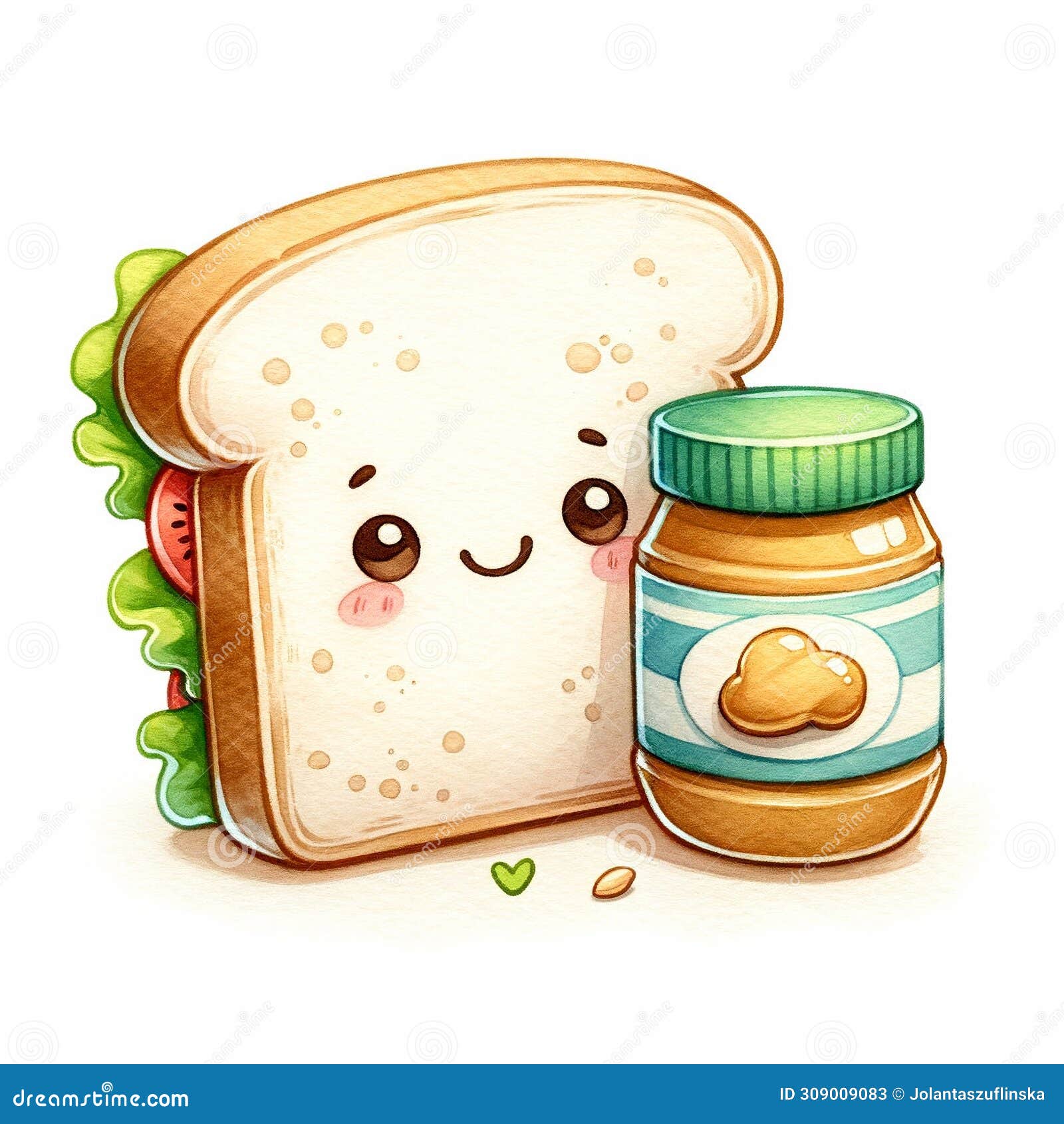 Sandwich Duo: Peanut Butter and Sandwich Delight, Watercolor Style Clip 