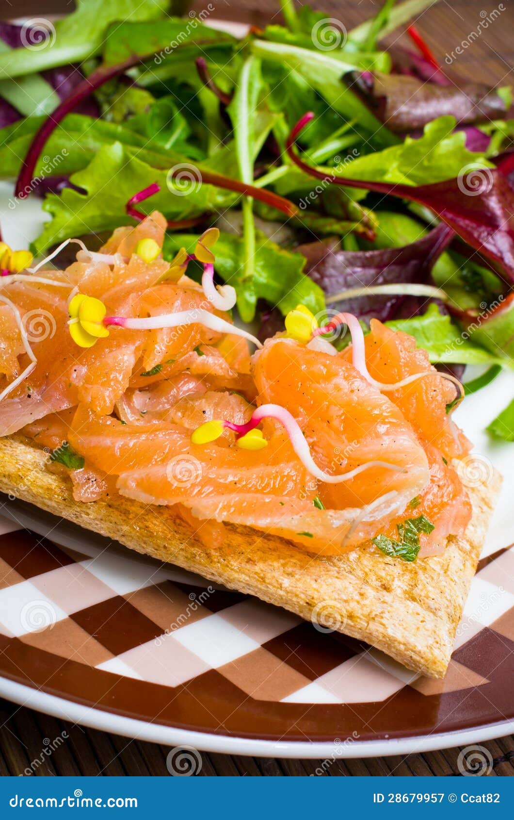 Sandwich with Gravlax Salmon Stock Image Image of lettuce, delicious