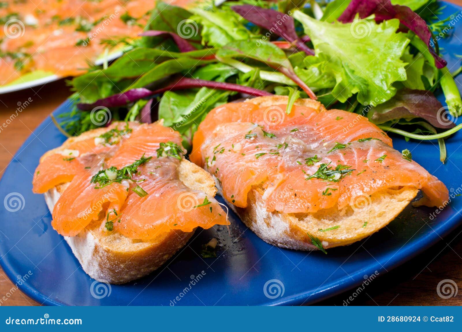 Sandwich with Gravlax Salmon Stock Photo Image of healthy, delicious