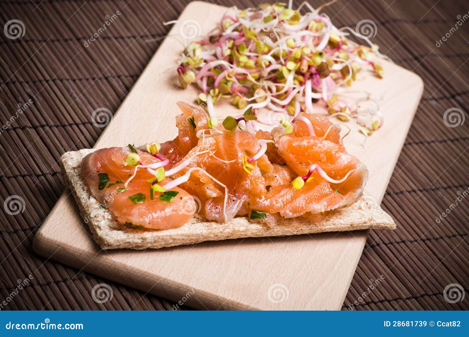 Sandwich with Gravlax Salmon Stock Image Image of slice, gourmet