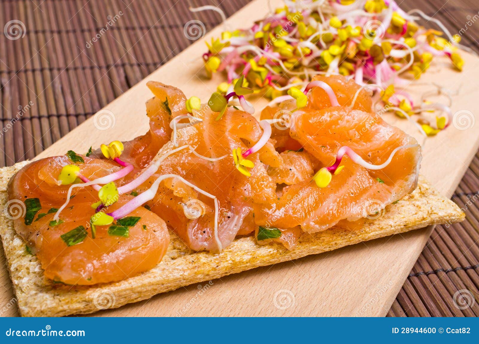 Sandwich with Gravlax Salmon Stock Photo Image of gravlax, sandwich