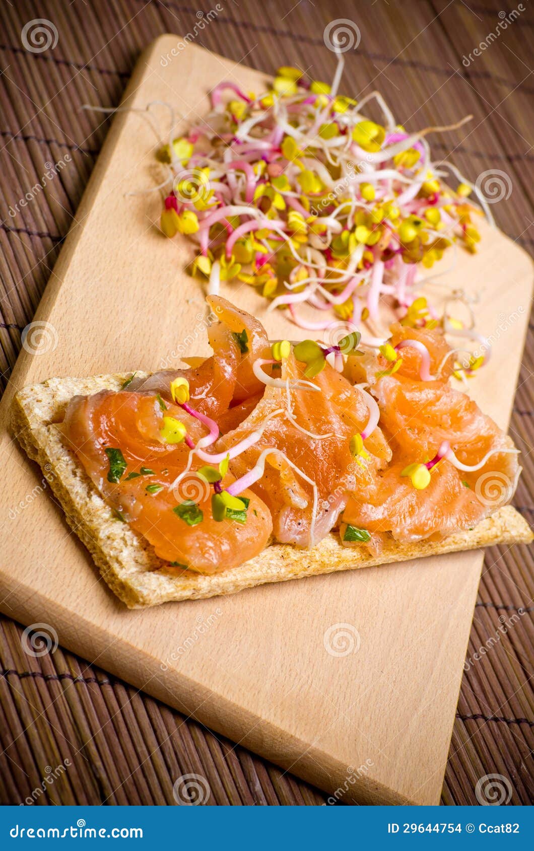 Sandwich with Gravlax Salmon Stock Photo Image of fish, smoked 29644754