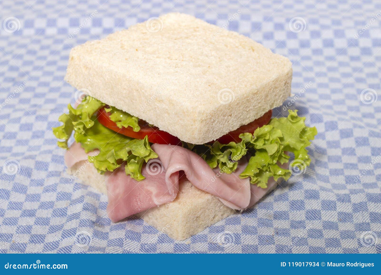 Sandwich with Ham and Lettuce Stock Photo Image of healthy, enchido