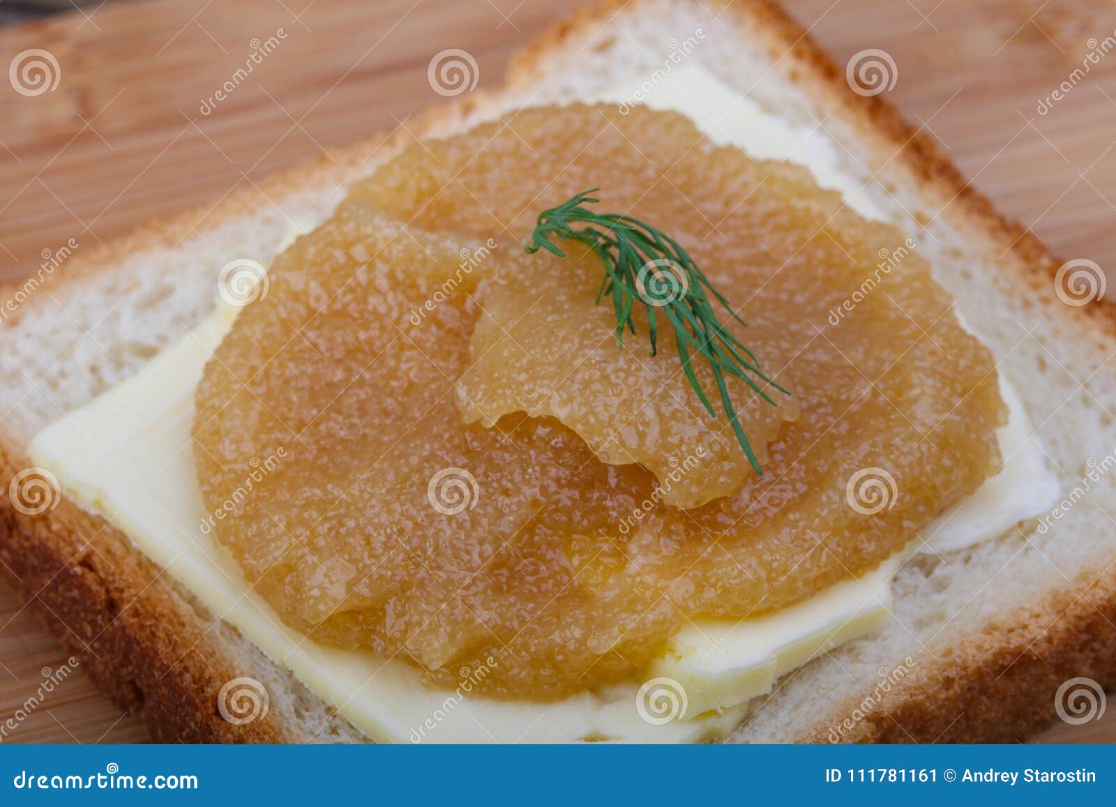Sandwich with herring roe stock image. Image of caviar 111781161
