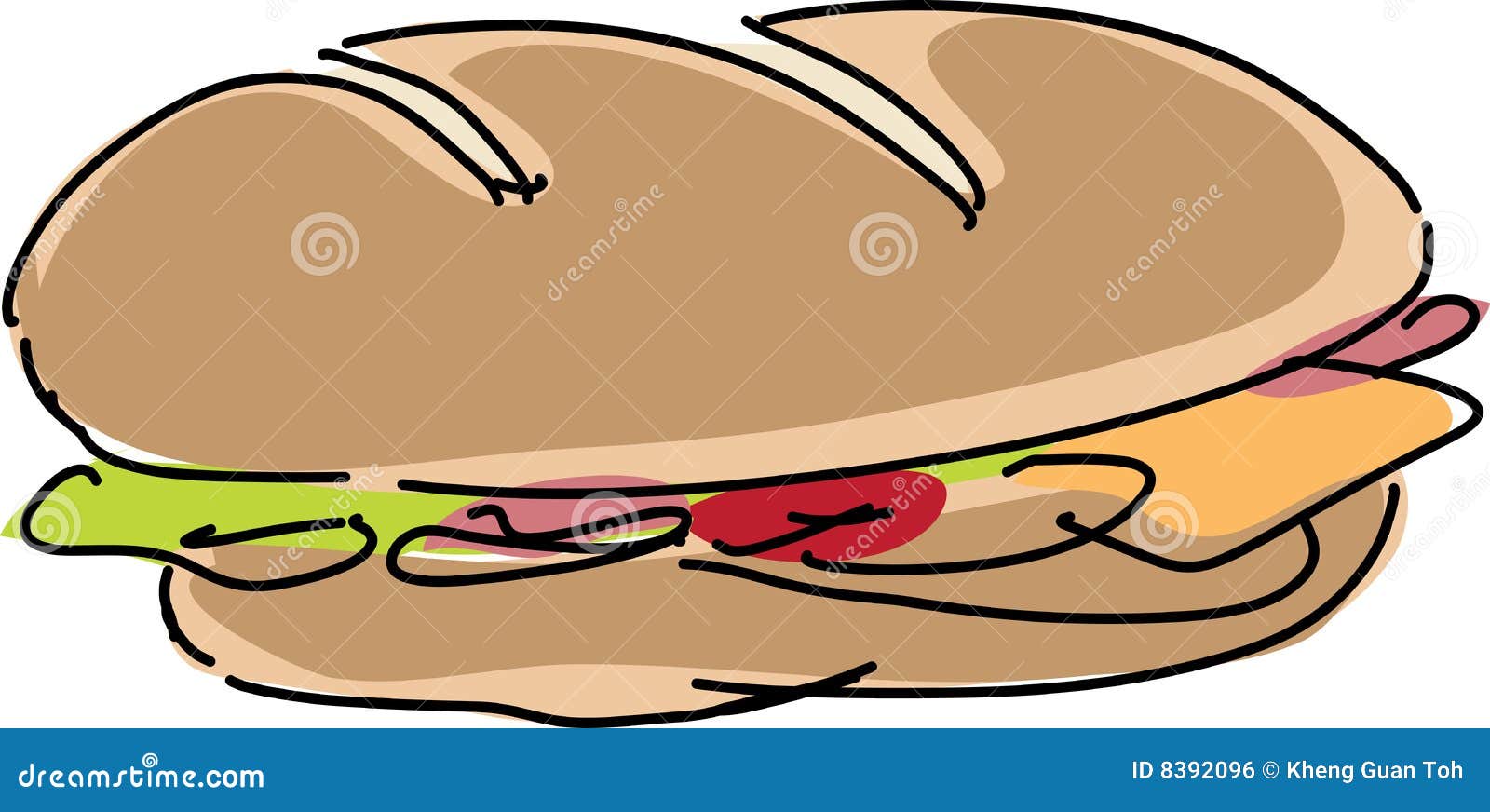 Fresh Ham Sandwich Graphic Illustration Cartoon Vector CartoonDealer