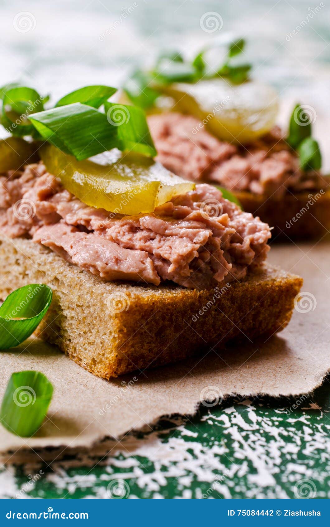 Sandwich with liver pate stock photo. Image of healthy 75084442