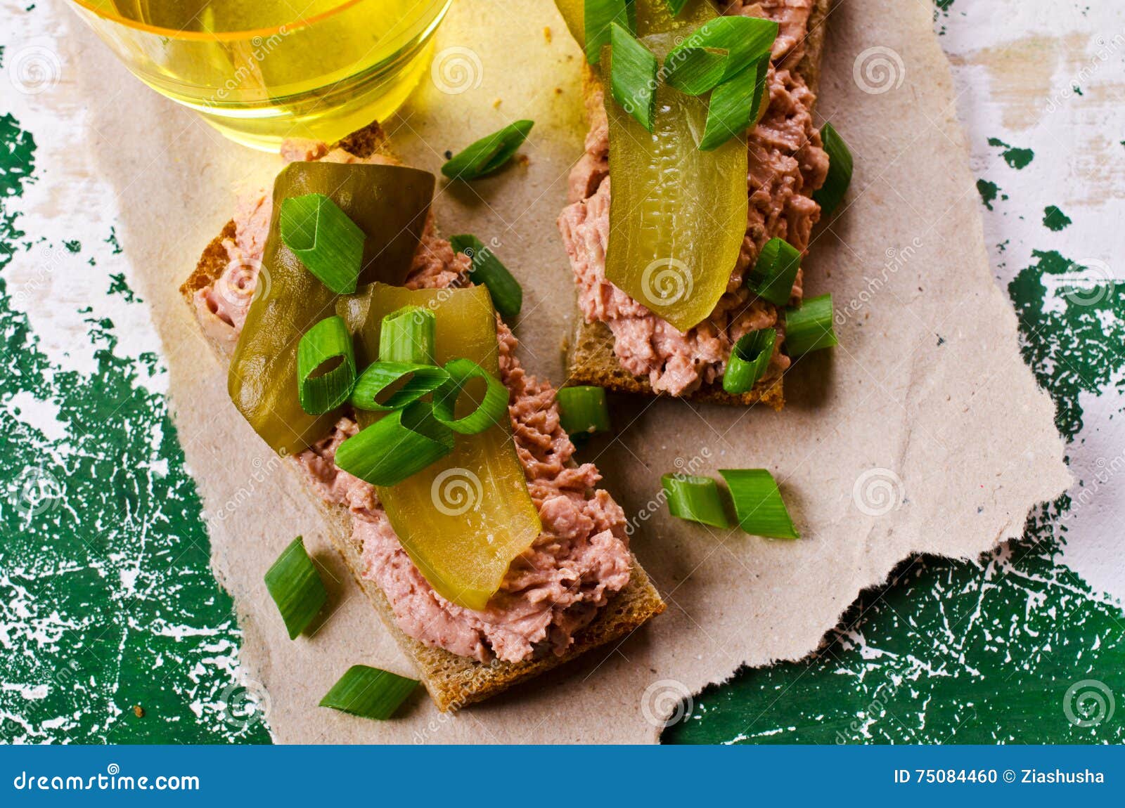 Sandwich with liver pate stock photo. Image of antipasti 75084460