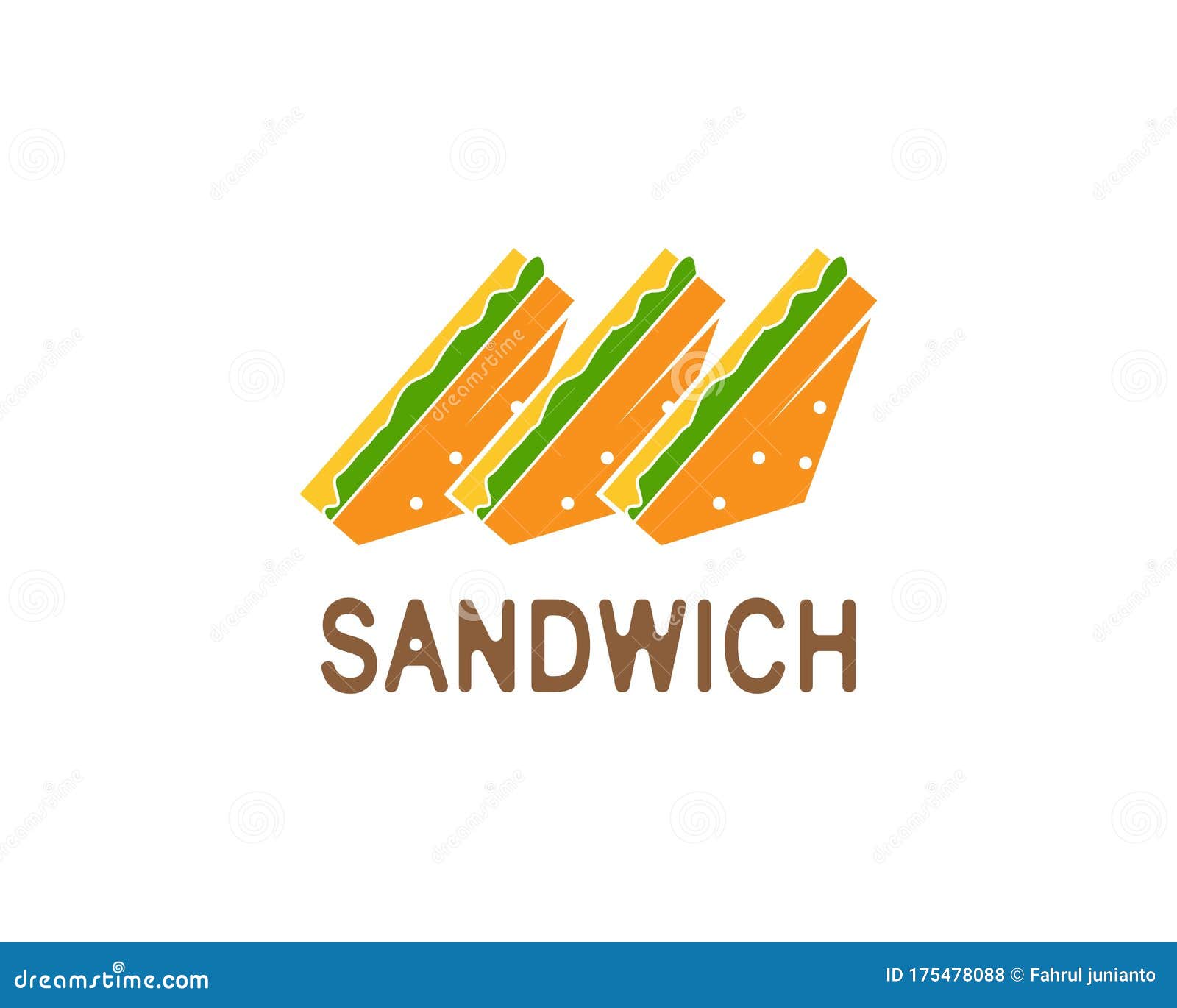 Sandwich Logo Design Vector Illustration Stock Illustration