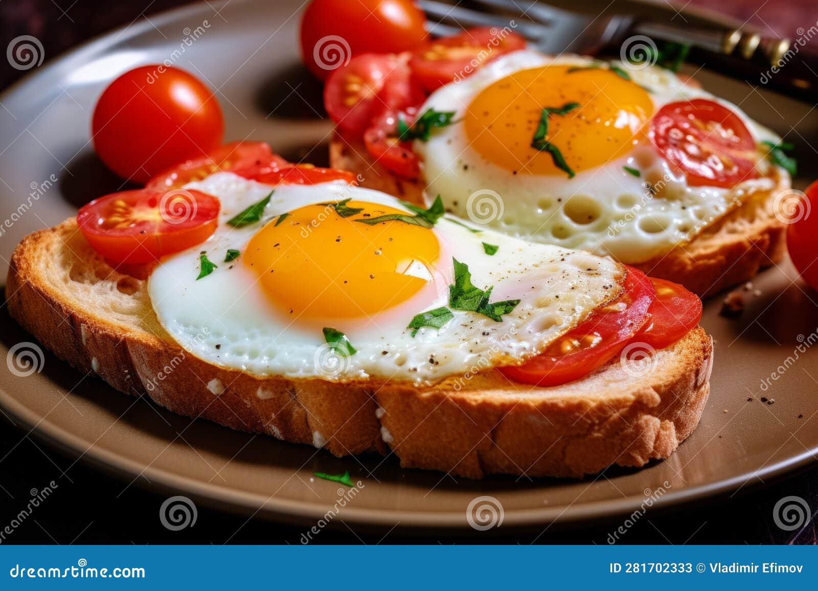 Sandwich with Fried Egg on White Bread Stock Illustration