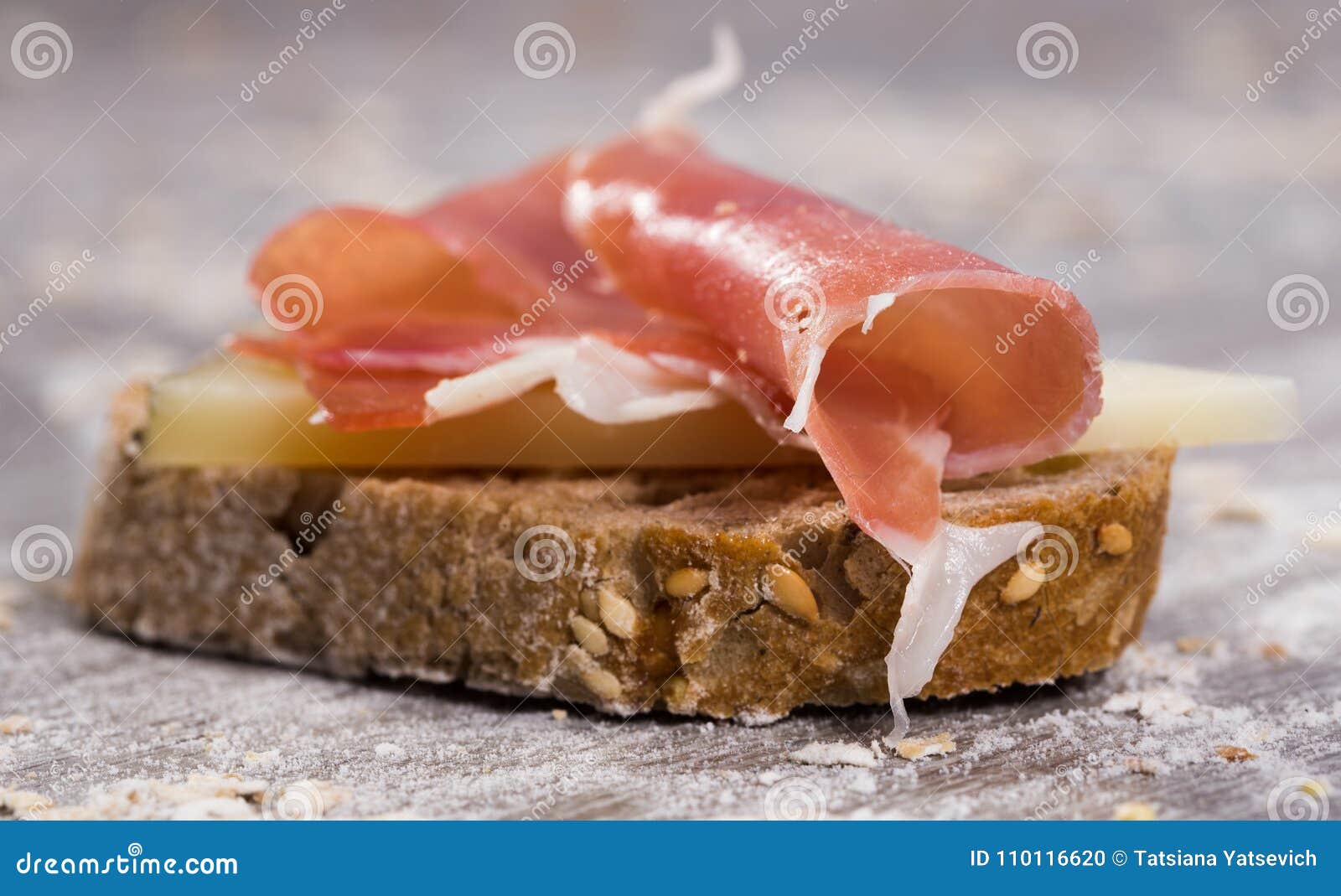 Sandwich Made with Rye Bread Cheese and Parma Ham Stock Photo Image of parma, gourmet 110116620