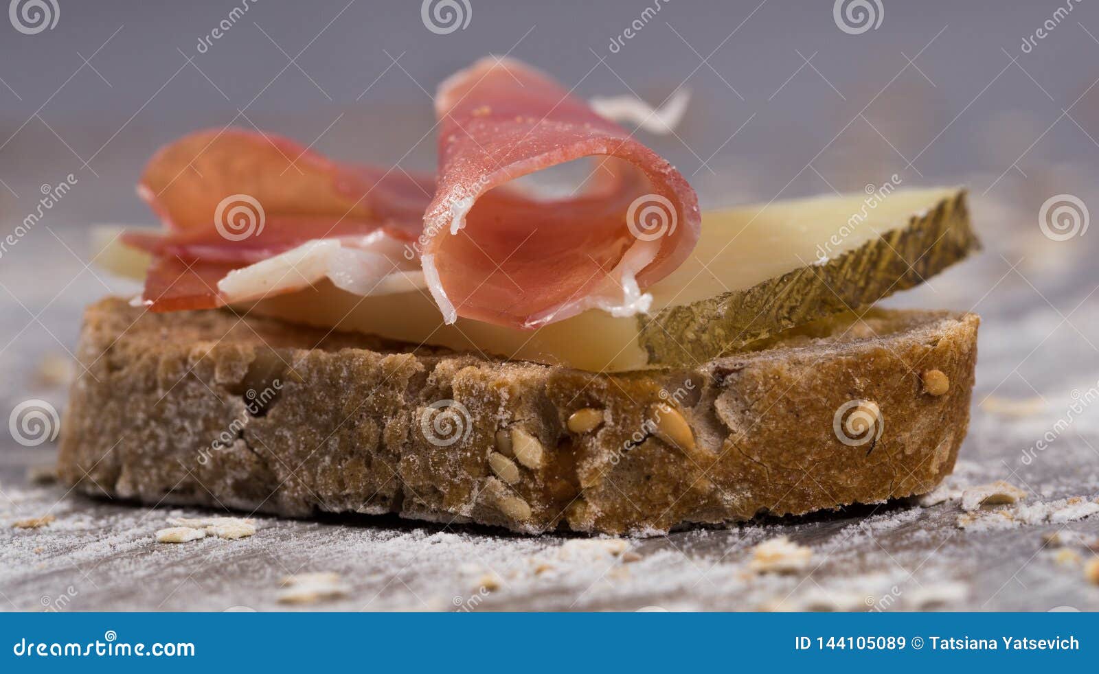Sandwich Made with Rye Bread Cheese and Parma Ham Stock Image Image of exquisite, fresh 144105089